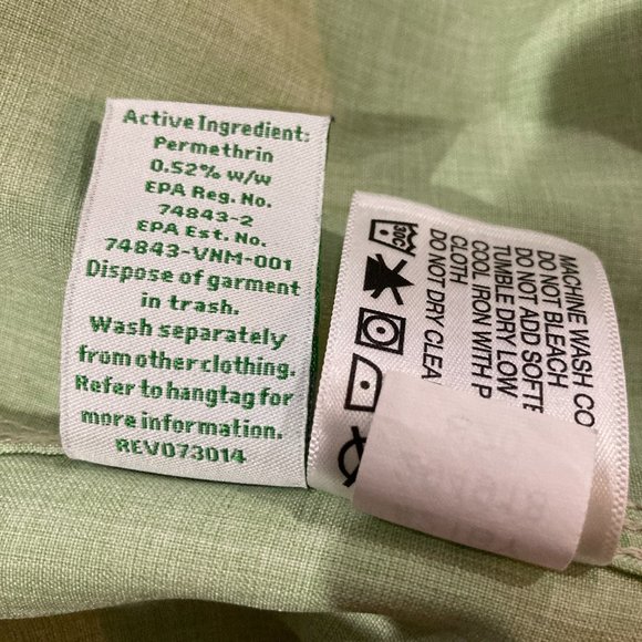 Orvis Mens Green insect repellent Button shirt. Large - Picture 10 of 12